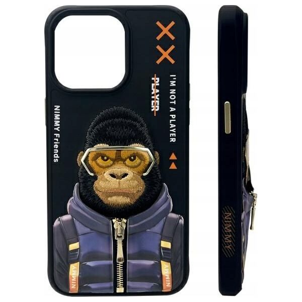 Nimmy case iPhone 15 Pro Max 6.7" black/black Cool&Cute 2.0 Monkey
