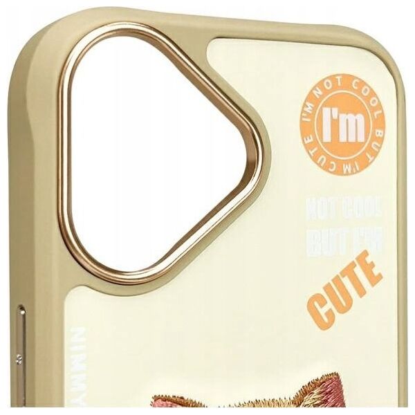 Nimmy iPhone 16 6.1" case khaki Cool&Cute 2.0 Cat