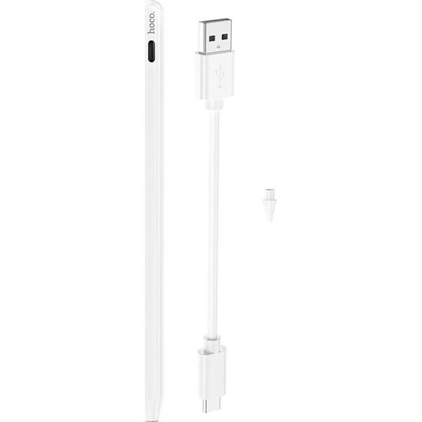 Hoco stylus HOCO ενεργή χωρητική γραφίδα με λειτουργία κατά της απώλειας 130 mAh GM112 λευκό 14395592 6942010000000