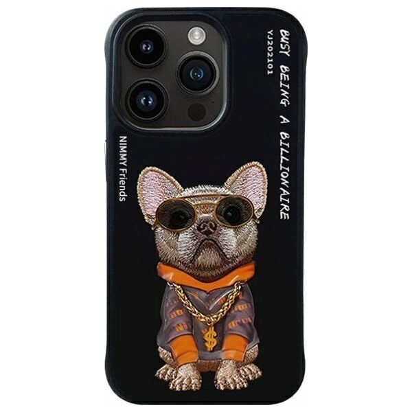 Nimmy iPhone 15 Pro Max 6.7" Case Black Glasses Cool Dog