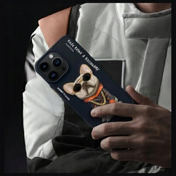 Nimmy iPhone 15 Pro Max 6.7" Case Black Glasses Cool Dog