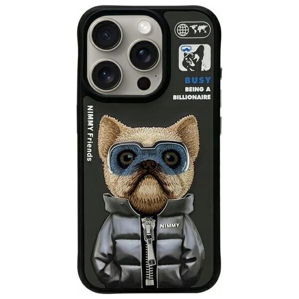 Nimmy iPhone 15 Pro Max 6.7" Case Black Cool&Cute 2.0 Dog