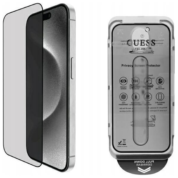 Guess GUTGP16SBOKGCIP iPhone 16 6.1" Screen Protector Privacy 2.5D Outline - privacy display protection