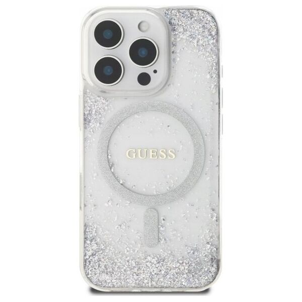 Guess GUHMP16LRGRGES iPhone 16 Pro 6.3" silver/silver hardcase Resin Gradient Glitter MagSafe