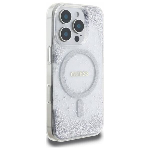 Guess GUHMP16LRGRGES iPhone 16 Pro 6.3" silver/silver hardcase Resin Gradient Glitter MagSafe