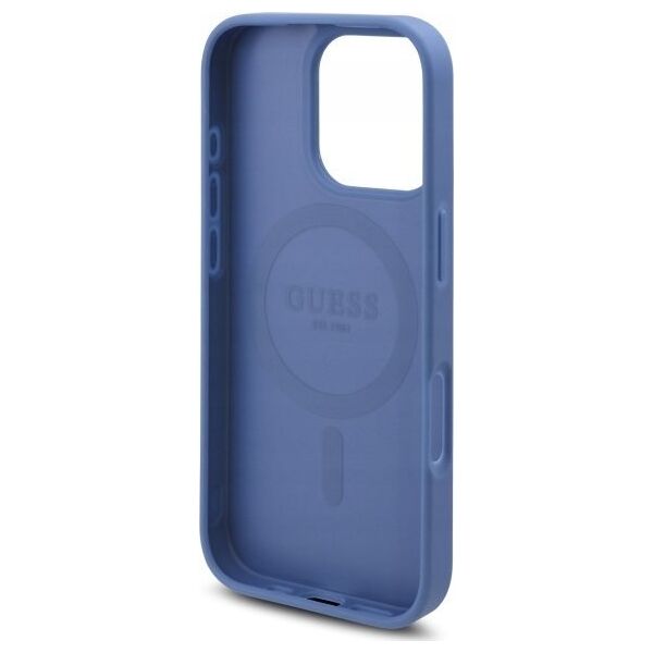 Guess GUHMP16LP4ROPEMCB iPhone 16 Pro 6.3" blue/blue hardcase 4G Flowers Print MagSafe