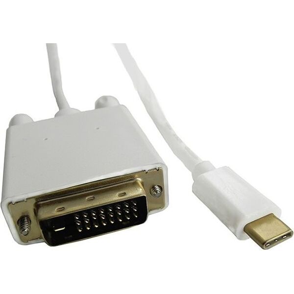 Kabel USB Qoltec USB-C - DVI-D 2 m Biały (50417)