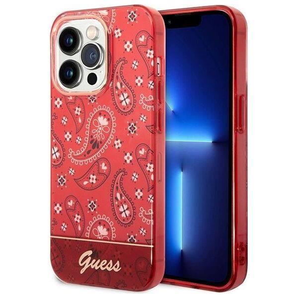 Guess Etui Guess GUHCP14LHGBNHR Apple iPhone 14 Pro czerwony/red hardcase Bandana Paisley