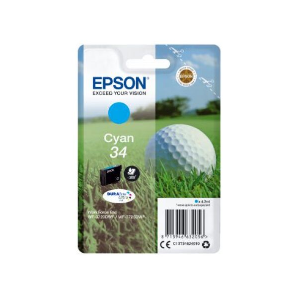 Tusz Epson Oryginalny tusz 34, cyan (C13T34624010)