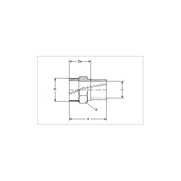SANHA Nypel z brązu 4243G GZ 18mm x 1/2" (142431812)