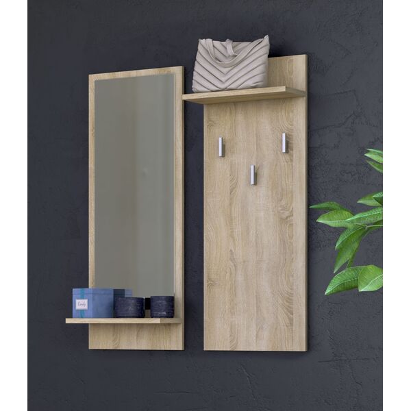 Topeshop WIESZAK UBRANIA RIVA LUSTRO KORYTARZ DĄB SONOMA (RIVA WIESZAK SONOMA)
