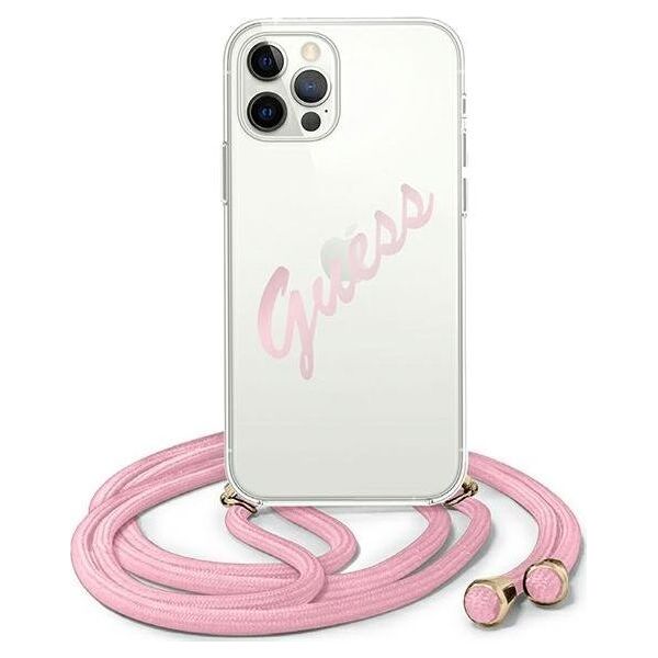 Guess Etui Guess GUHCP12LCRTVSPI Apple iPhone 12 Pro Max różowy/pink hardcase Script Vintage
