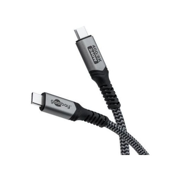Kabel USB-C™ z tekstylną osłoną, USB4™, 240 W, 40 Gbit/s, Power Delivery, 1 m - Długość kabla 1 m