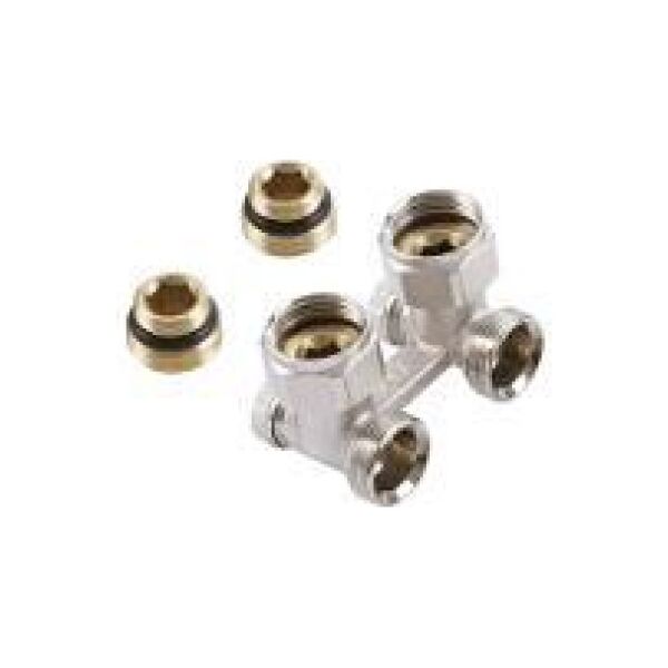 KFA Zawór grzejnikowy kątowy 1/2" + nyple (760-100-07)