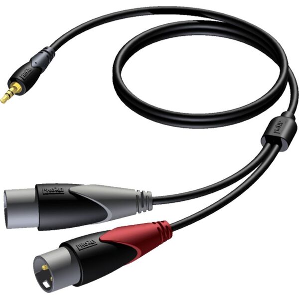Kabel Procab Jack 3.5mm - XLR x2 1.5m czarny (CLA712/1.5)