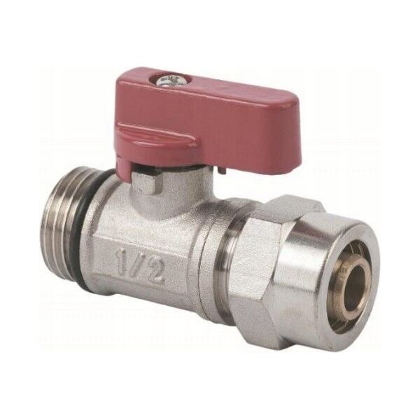 Hydroland Z.KUL.PEX.CZ ZAWÓR KULOWY Z DŁAWIKIEM MINI PEX 1/2GZX16X1/2" CZERWONY // PX-ZKW-MINI-PEX-C