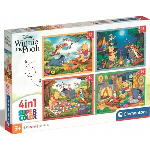 Clementoni CLE puzzle 4w1 SuperKolor Kubuś Puchatek 21514