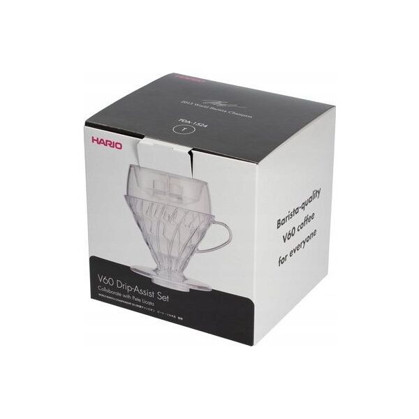 Hario Hario - V60 Drip-Assist Set - Zestaw dripper V60-02 + nakładka + filtry