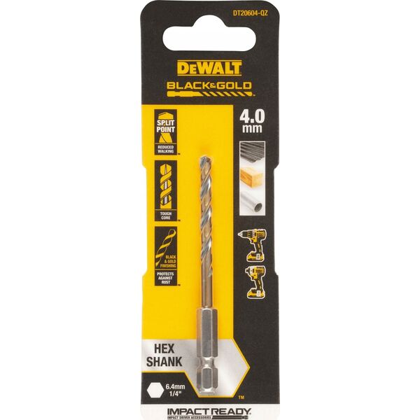 Wiertło Dewalt wiertło 4.0mm black and gold hex