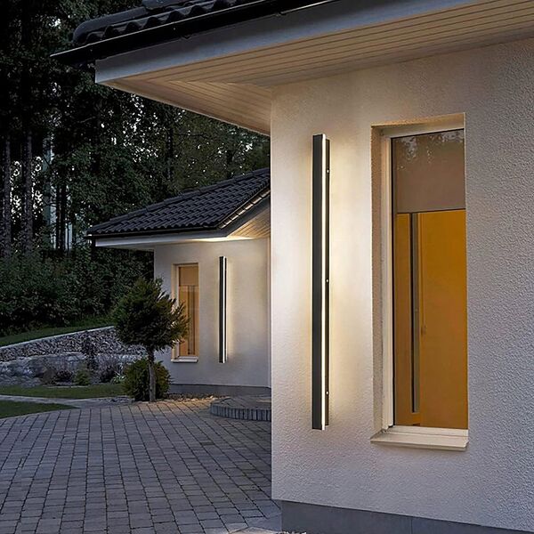 Kinkiet LVT LVT Lara 1576 kinkiet zewnętrzny lampa ścienna 1x45W LED 4000K czarny