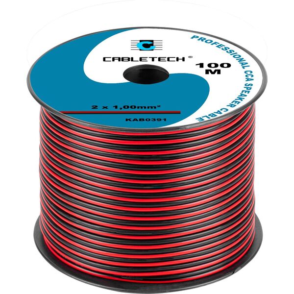 Przewód Cabletech Kabel głośnikowy CCA 1.0mm czarno-czerwony