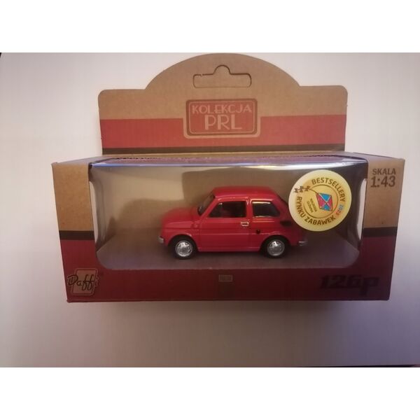 Daffi Pojazd PRL Fiat 126p czerwony