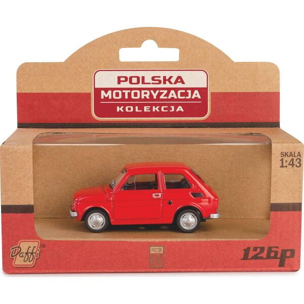 Daffi Pojazd PRL Fiat 126p czerwony