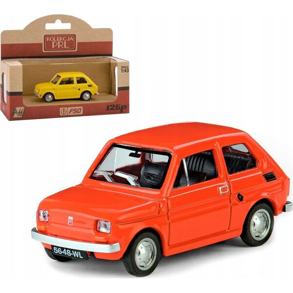 Daffi Pojazd PRL Fiat 126p czerwony