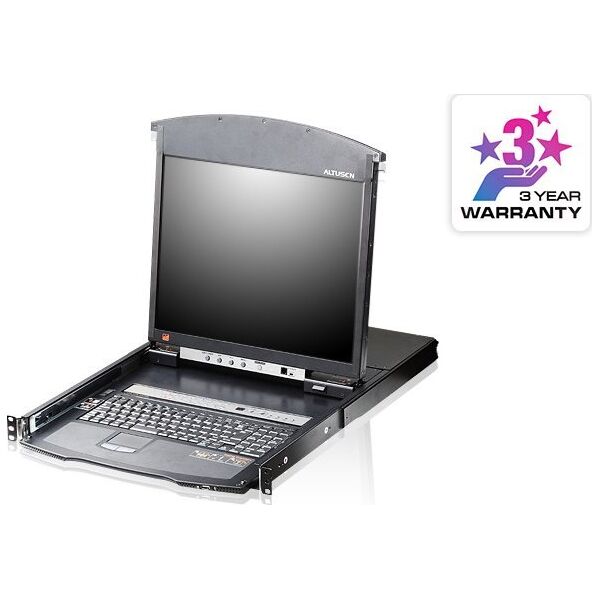 Przełącznik Aten Przełącznik KVM Over-IP ATEN KL1516AiM, 43 cm TFT, VGA, PS/2-USB przez Cat 5, 16-portowy, niemiecki