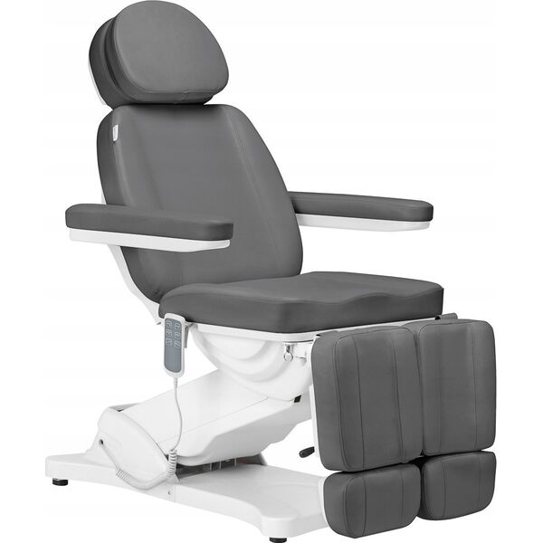 Activeshop Elektryczny fotel kosmetyczny SILLON CLASSIC 3 silniki z kołyską pedi szary