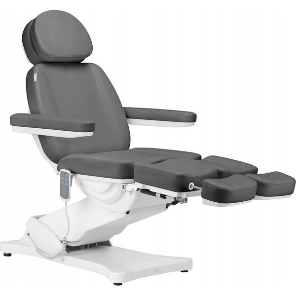 Activeshop Elektryczny fotel kosmetyczny SILLON CLASSIC 3 silniki z kołyską pedi szary