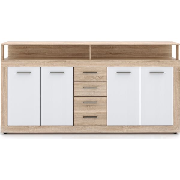 Vivaldi Meble XXL/LUNA KOMODA 4D4S DĄB SONOMA/BIAŁY