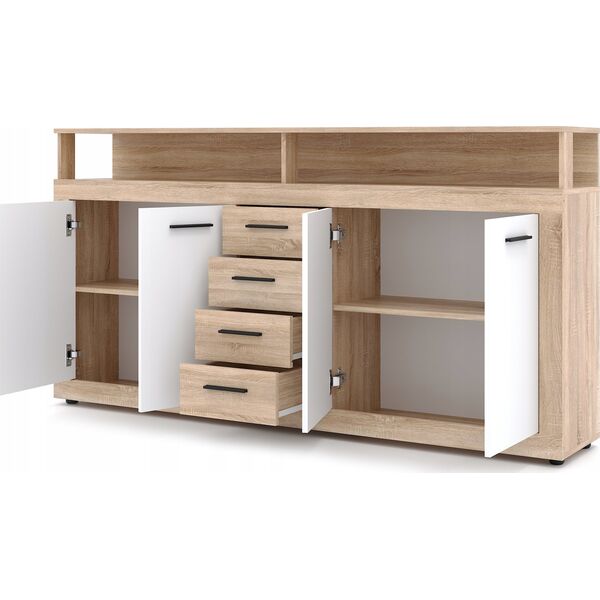 Vivaldi Meble XXL/LUNA KOMODA 4D4S DĄB SONOMA/BIAŁY