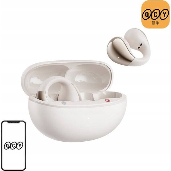 Bezprzewodowe słuchawki QCY Crossky Clip T33 Bluetooth 5.4 (białe)