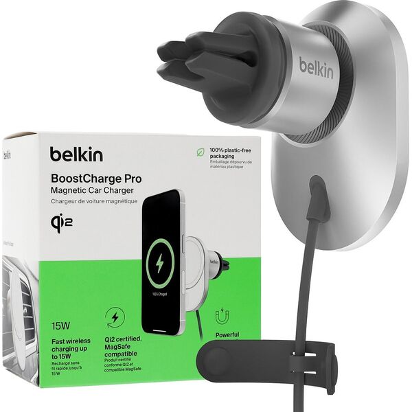 Belkin Magn.wireless Car Charger with Qi2 (15W), w/o power supply