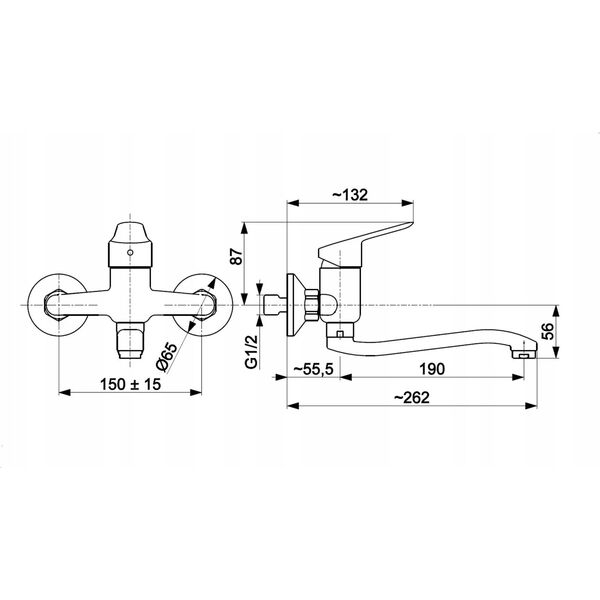 5410-910-81 / KFA / SPARC /  BATERIA ZLEW ŚCIENNA , CZARNA /