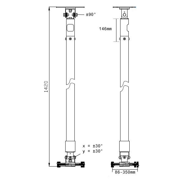 Uchwyt do projektorów Sony Mocowanie VISION TM-1200 1.2m Projector Bracket - TM-1200