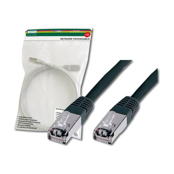 Digitus CAT 5e Patchcord SF/UTP Czarny 1M (DK-1531-010/BL)