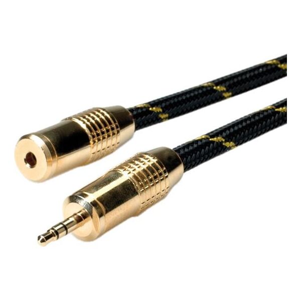 Kabel Roline Jack 3.5mm - Jack 3.5mm 2.5m czarny złoty (11.09.4753)