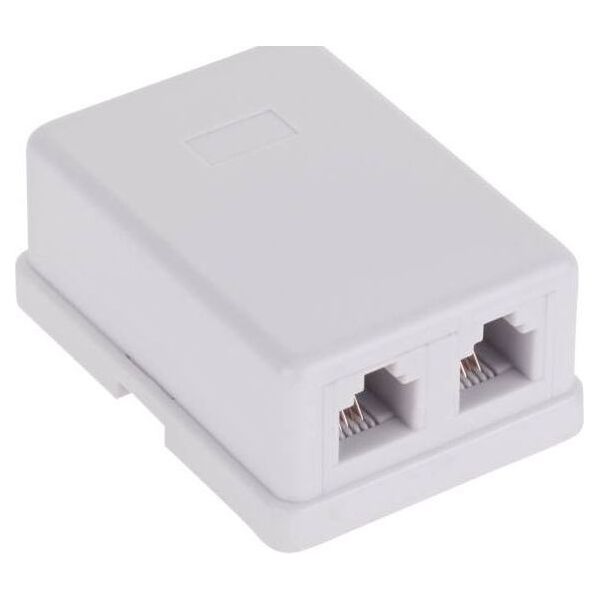 LechPol Gniazdo telefoniczne podwójne mini-pin białe TEL0020 (LX9126/6/4)