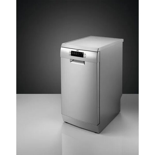 Zmywarka AEG 45 cm pločio ner.plieno spalvos indaplovė AEG FFB62427ZM