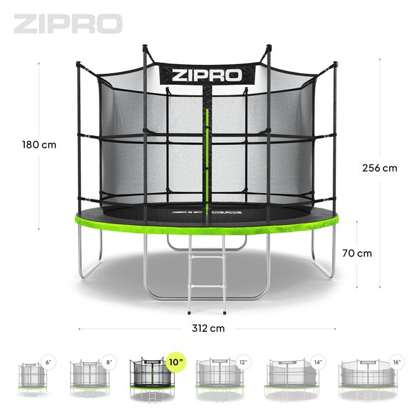 Trampolina ogrodowa Zipro Jump Pro z siatką wewnętrzną 10FT 312cm