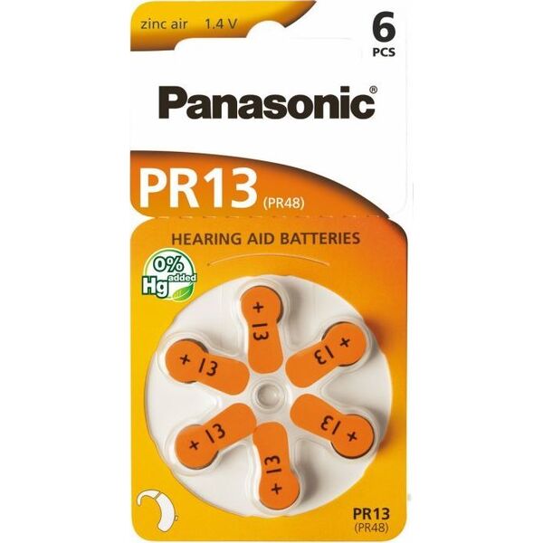 Panasonic Bateria do aparatów słuchowych PR48 6 szt.