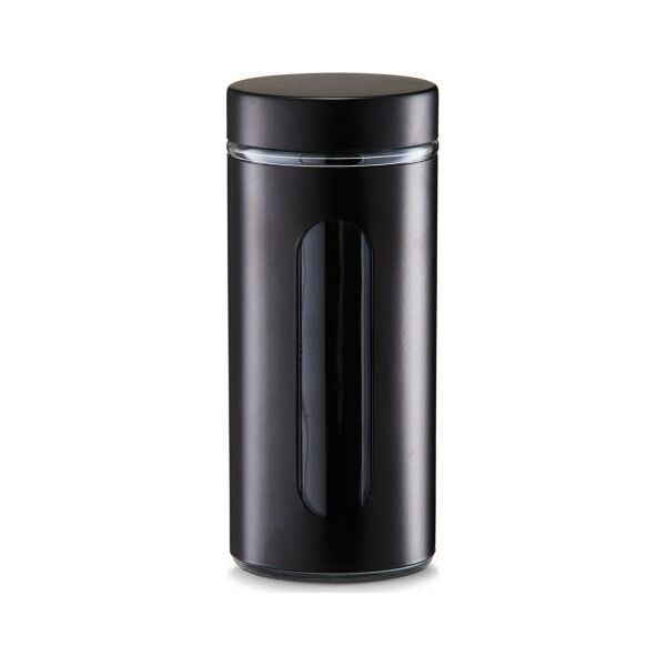 Zeller Zeller, Metalowy, okrągły pojemnik, 1200 ml, kol. czarny