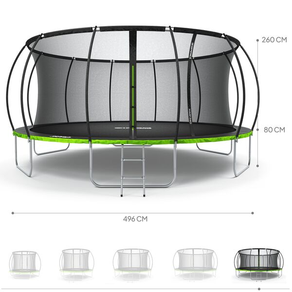Trampolina ogrodowa Zipro Jump Pro Premium z siatką wewnętrzną 16FT 496cm