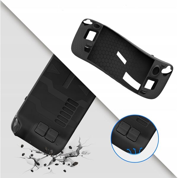JYS Futerał Pokrowiec Etui + Osłony Gumki Na Przyciski Do Steam Deck / Czarny / Jys-sd011