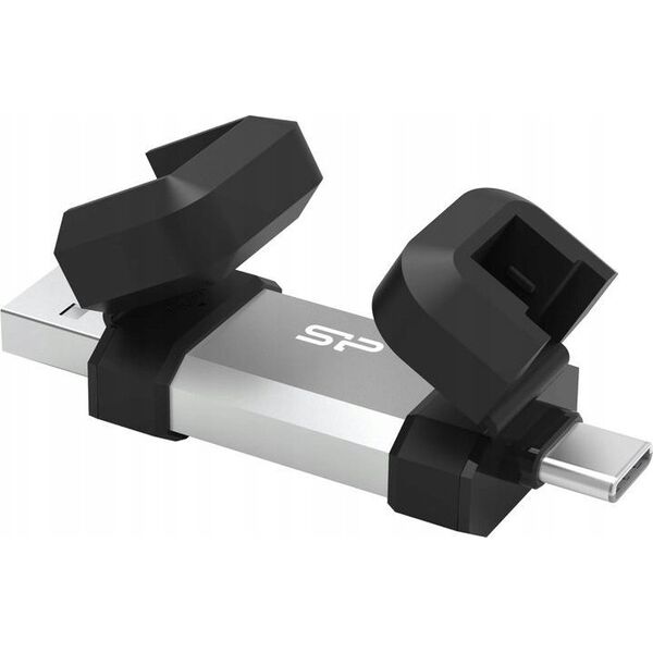 Pendrive Silicon Power Pendrive Silicon Power Mobile C51 64GB USB-A USB 3.2 Typ-C 120 MB/s Srebrny
