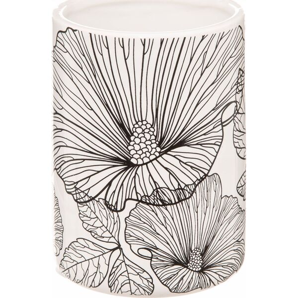5five Kubek na szczoteczki do zębów BLACKFLORA, ceramiczny