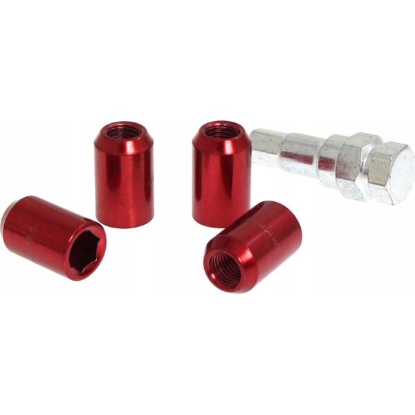 MTuning Nakrętki przelotowe M12x1,25 L:32mm Czerwone