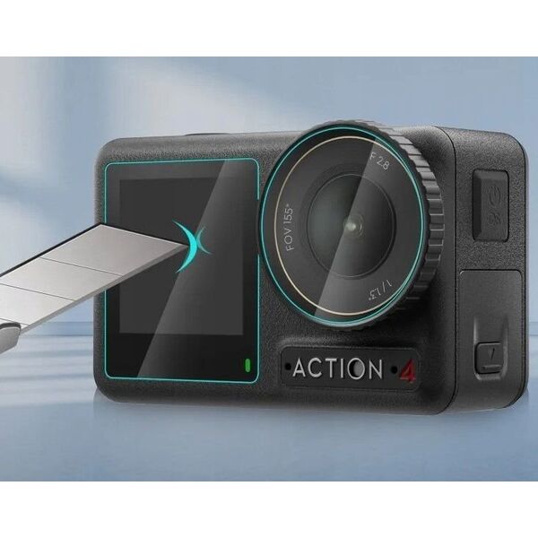 Zestaw Osłona Szkło Hartowane na 2x Ekran + Obiektyw LCD DJI Osmo Action 4 / PU953T